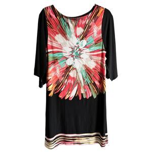 FENN WRIGHT MANSON Abstract Watercolor Art to Wear Stretchy Shift Dress  SZ 10